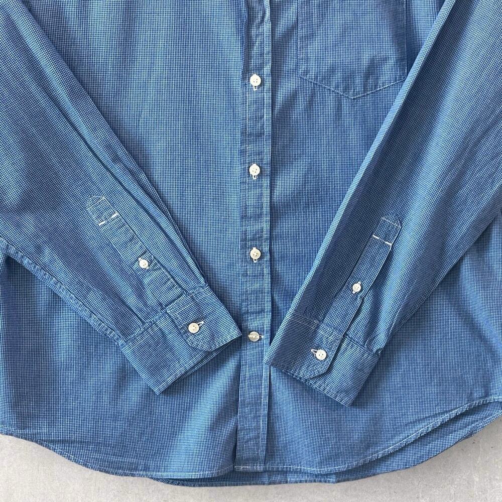 American Eagle Men Blue small plaid Button Down Classic Fit Long Sleeve SZ/L-G - Picture 5 of 14